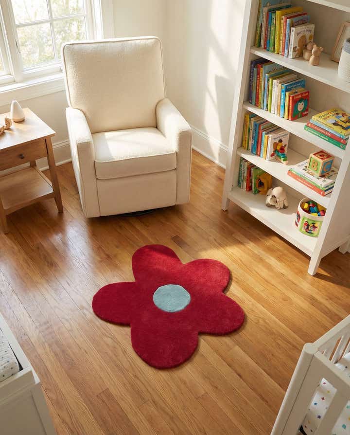 3' 1 x 3' 1 Happy Rugs Funky Flower Wool Round