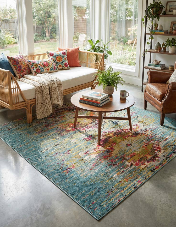 Detail image of 6' x 6' Washable Carnevale Square Rug