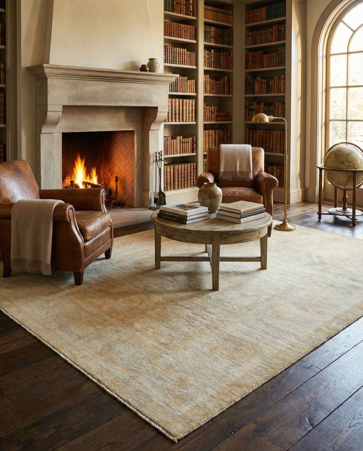 Detail image of 8' 3 x 10' 1 Hand Knotted Oushak Wool Rug