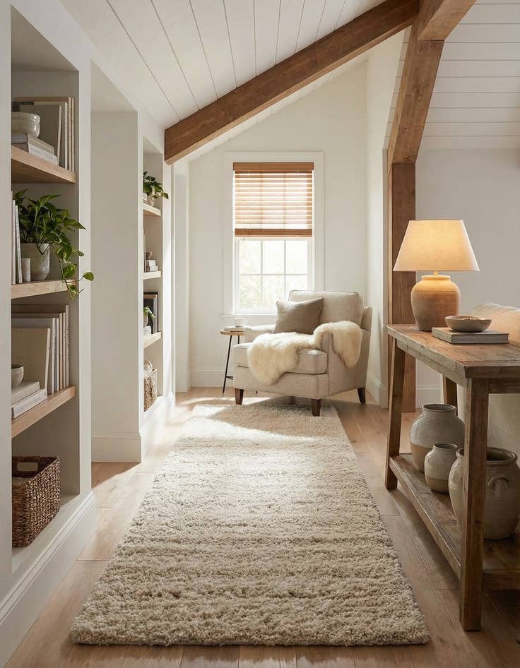 Detail image of 2' x 6' 7 Soft Solid Shag Runner Rug