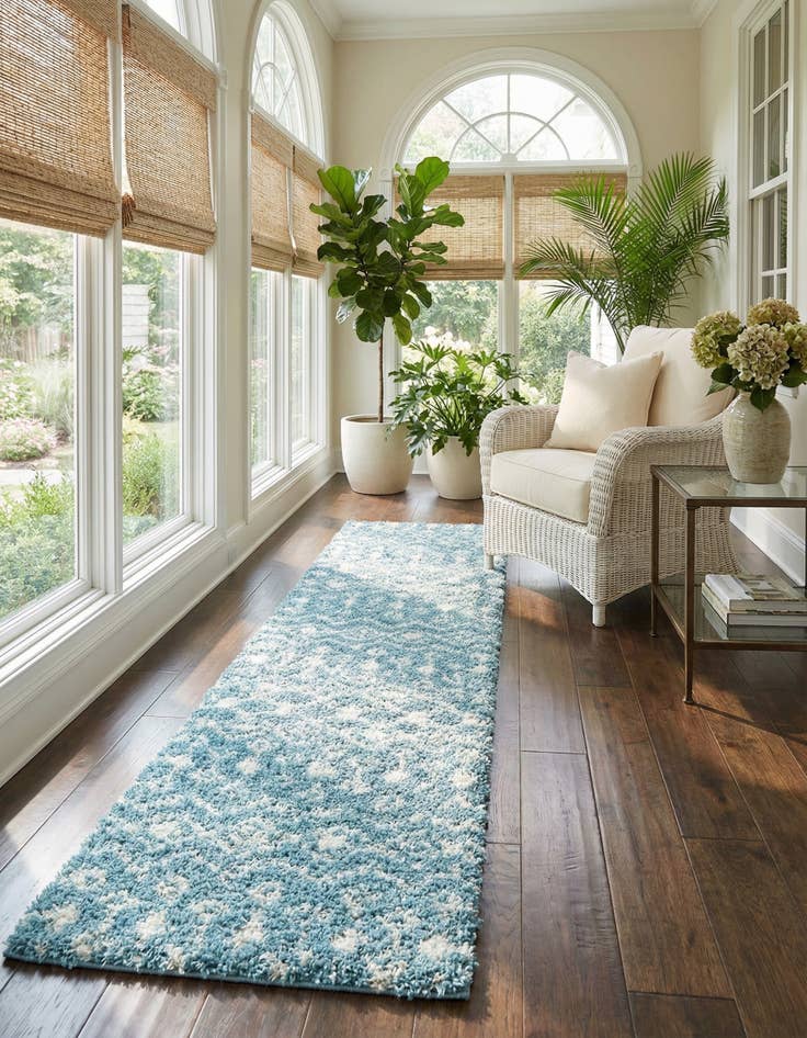 Detail image of 2' 7 x 12' Moroccan Trellis Shag Runner Rug