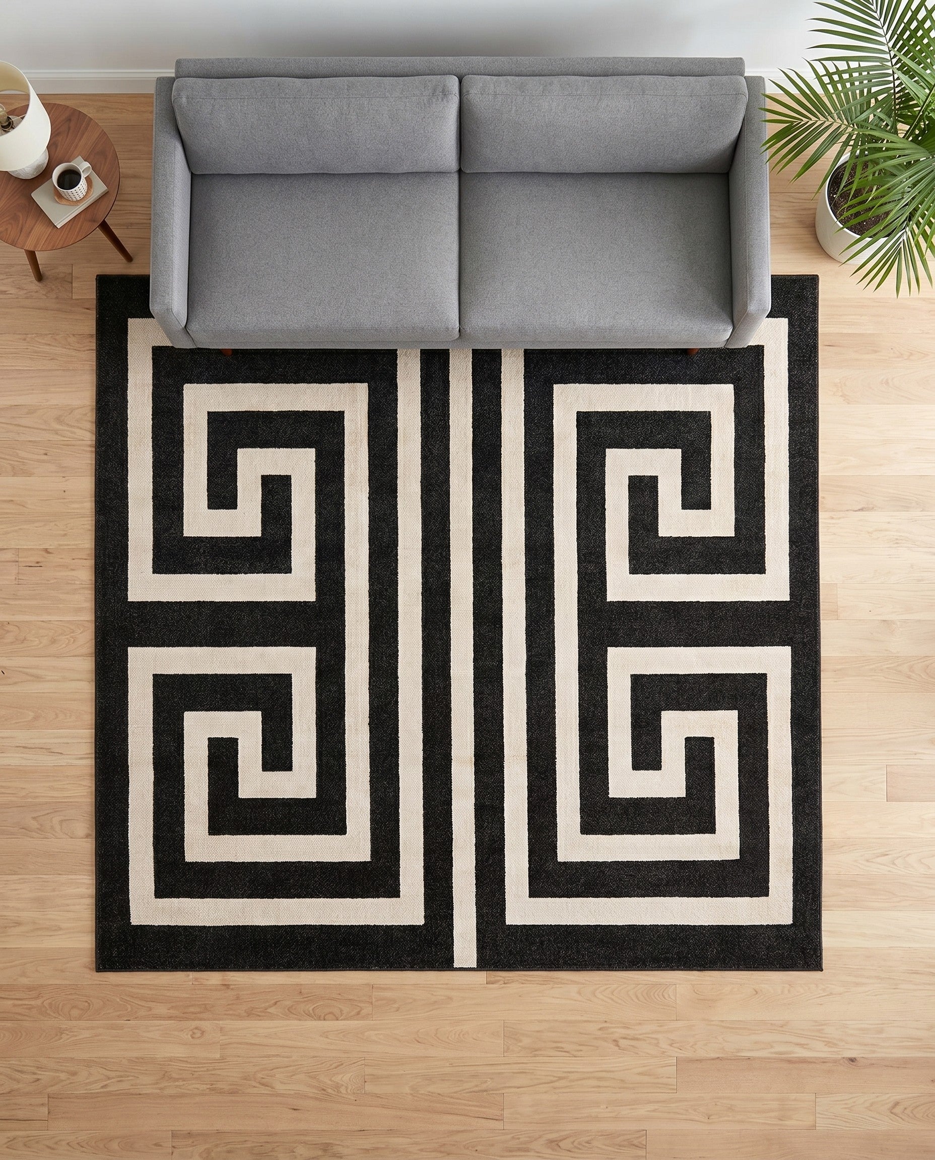 Black Hera Square Rug