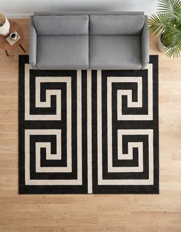Black Hera Square Rug