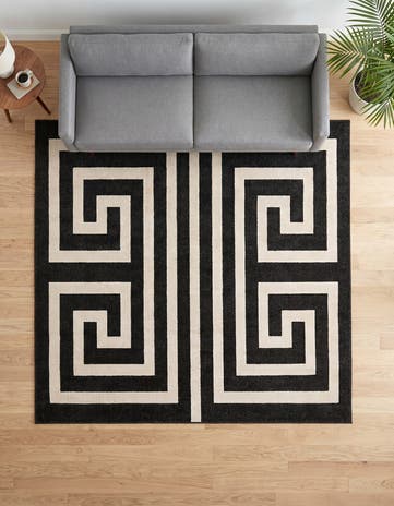 Black Hera Square Rug