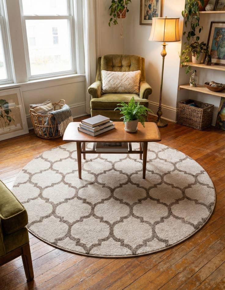 Detail image of 6' x 6' Lattice Round Rug