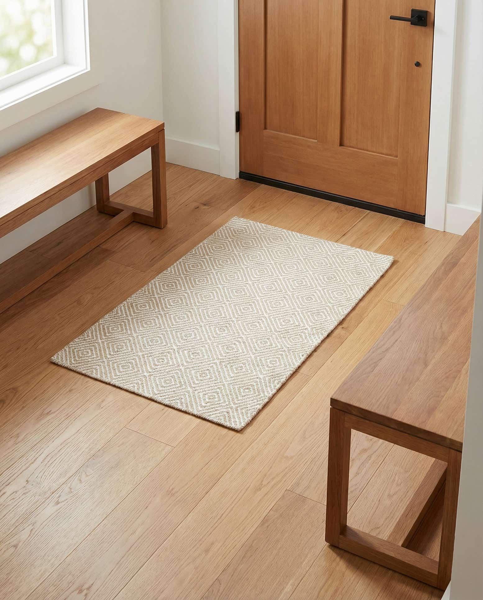 2' x 3' 1 Hand Woven Geo Trellis Flatweave Rug