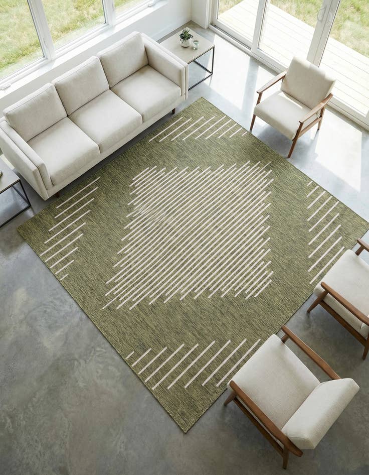Detail image of 7' x 7'  Washable Modern Indoor / Outdoor Square Rug