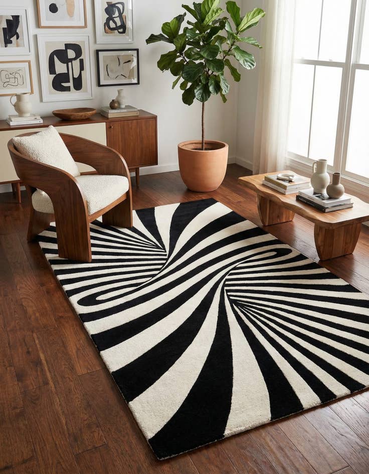 Detail image of  5' 1 x 8' Vortex Wool Rug