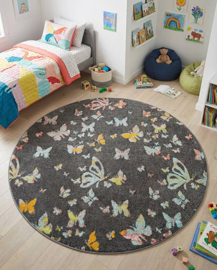 Detail image of 185cm x 185cm Whimsy Kids Alfombra redondo