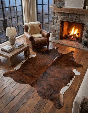 5' 1 x 5' 11 Cowhide Leather Rug