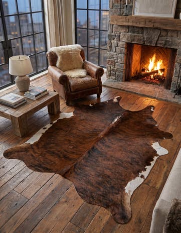 5' 1 x 5' 11 Cowhide Leather Rug