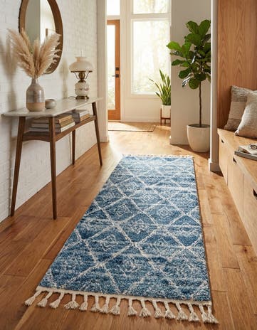 Dark Blue Atlas Runner Rug