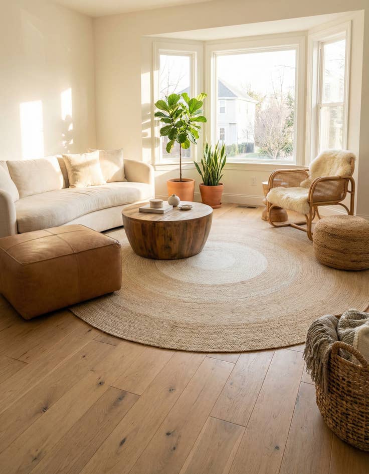 Detail image of 7' 10 x 7' 10 Handmade Hand Braided Wool Round Rug