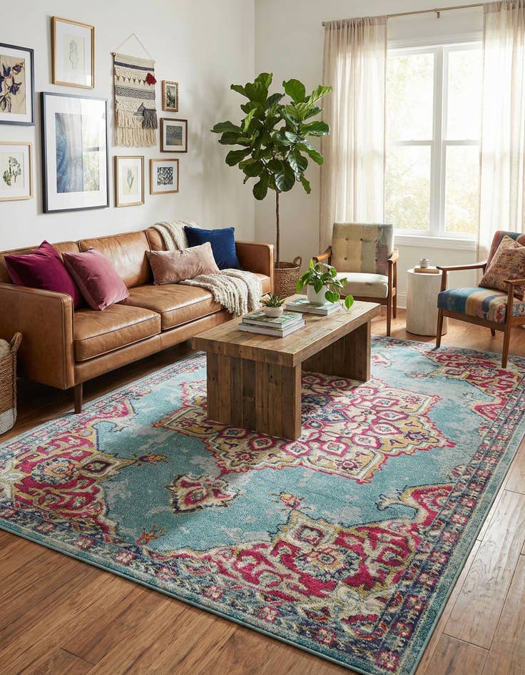 Detail image of 7' x 10' Washable Fleur Rug