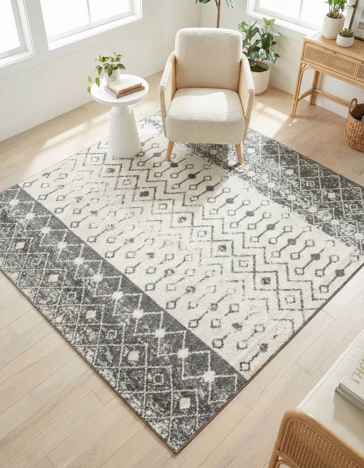 Detail image of  6' x 6' Moroccan Trellis Square Rug