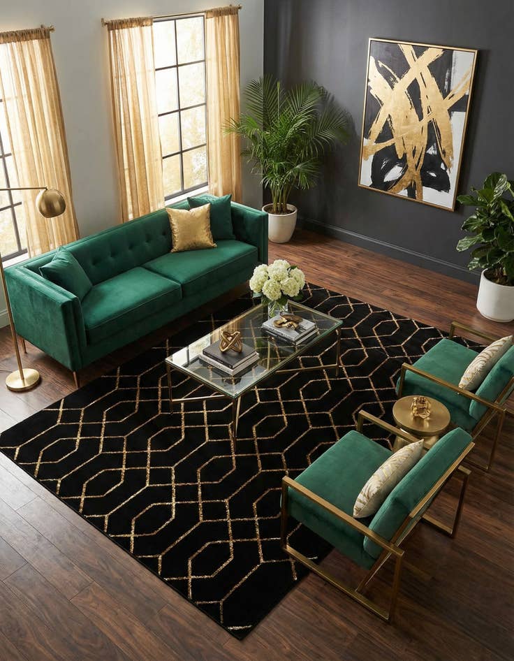 Detail image of 6' x 9' Marilyn Monroe™ Glam Trellis Rug