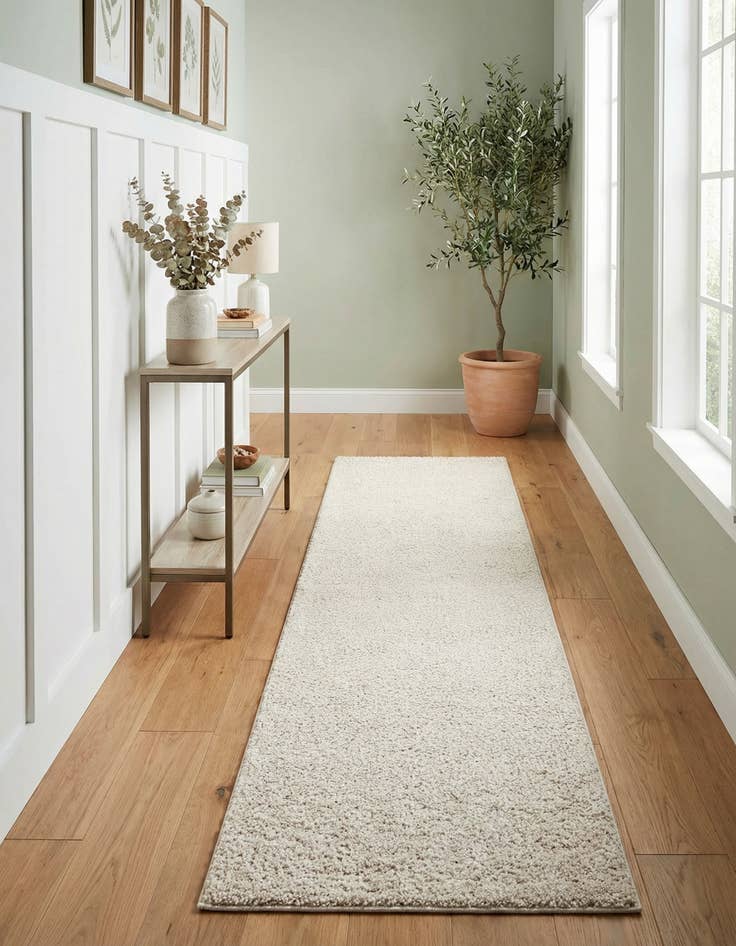 Detail image of 2' 7 x 10' Solid Frieze Runner Rug