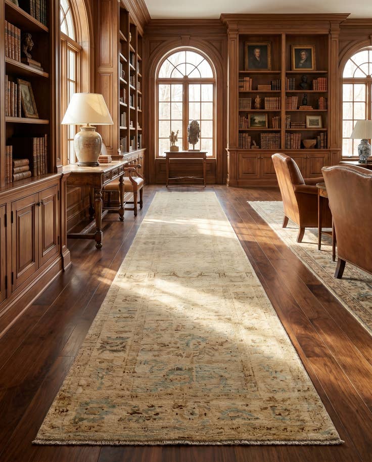 Detail image of 2' 7 x 19' Oushak Wool Runner Rug