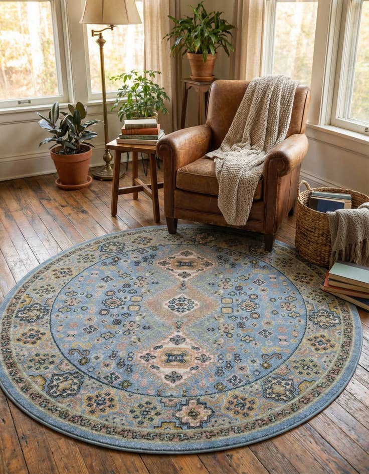 Detail image of  5' 3 x 5' 3 Kamala Washable Round Rug