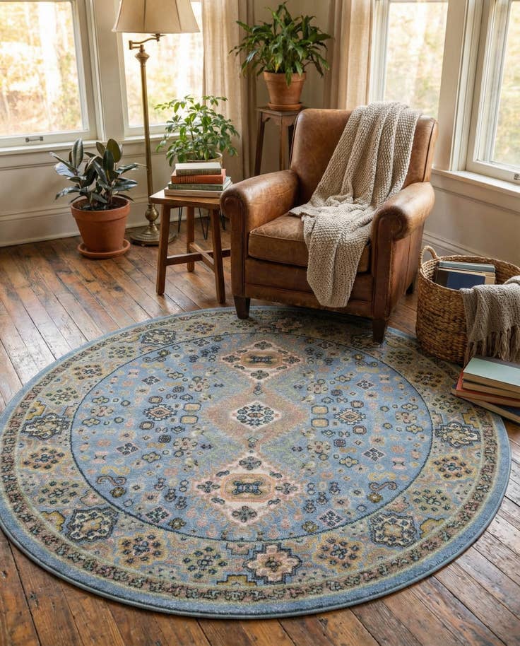 Detail image of 5' 3 x 5' 3 Kamala Washable Round Rug