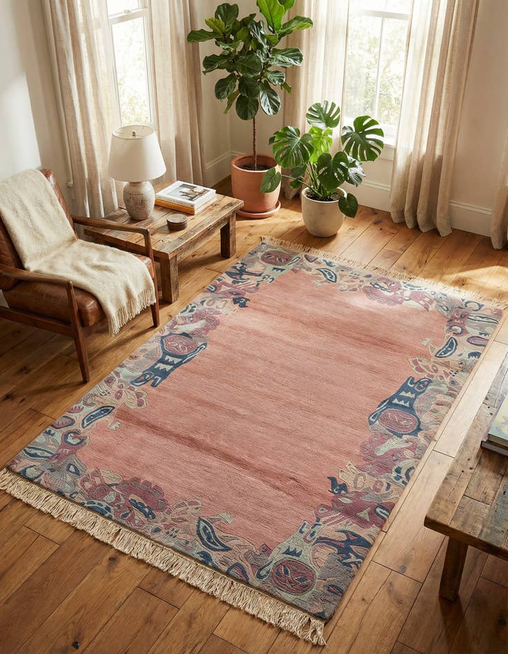 Detail image of 4' 2 x 5' 10 Hand Knotted Nepal Wool Rug