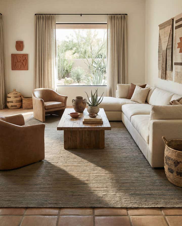 6' 11 x 9' 6 Hand Woven Kilim Modern Wool Rug