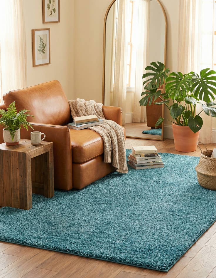 Detail image of  5' 3 x 8' Soft Solid Shag Rug