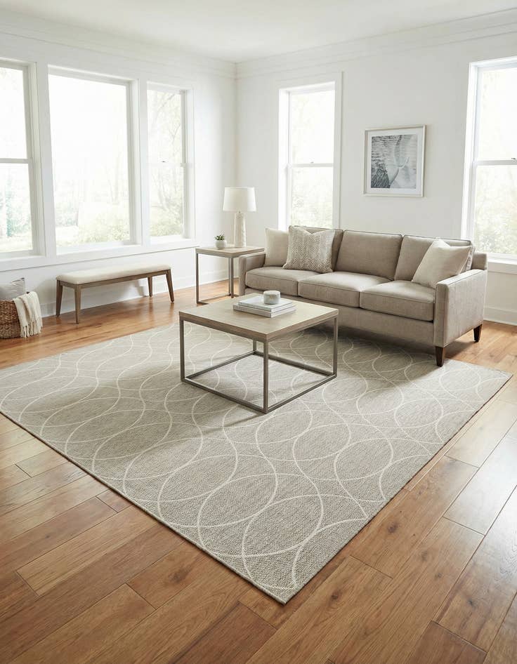 Detail image of 10' x 10'  Washable Trellis Indoor / Outdoor Square Rug