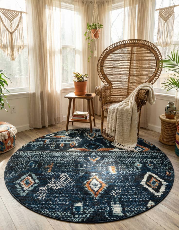 Detail image of 7' x 7' Morocco Round Rug