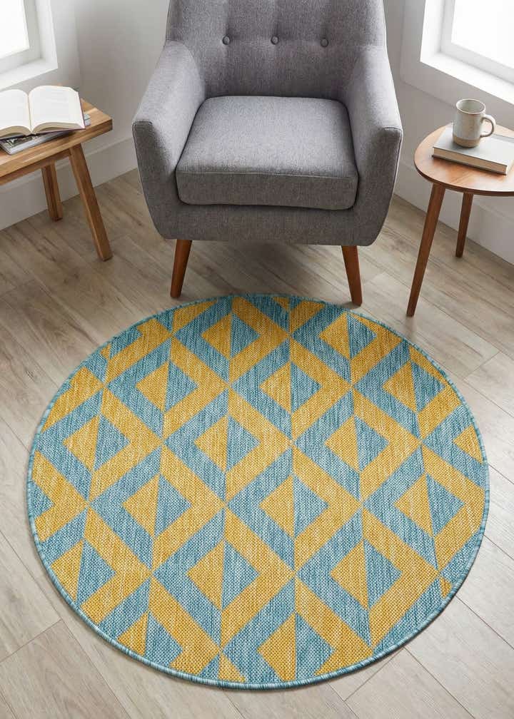 3' x 3' Easy-Clean Jill Zarin Napa Indoor / Outdoor Round Rug