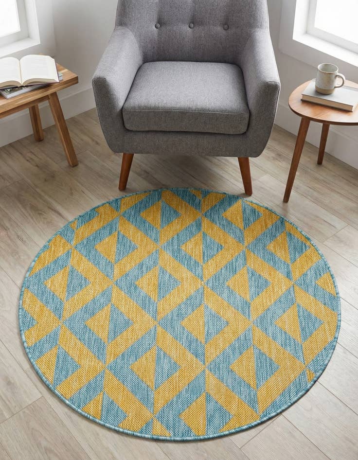 Detail image of 3' x 3'  Washable Jill Zarin Napa Indoor / Outdoor Round Rug