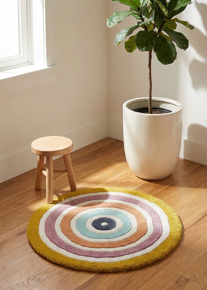 2' x 2' Hand Tufted Wool Round Rug