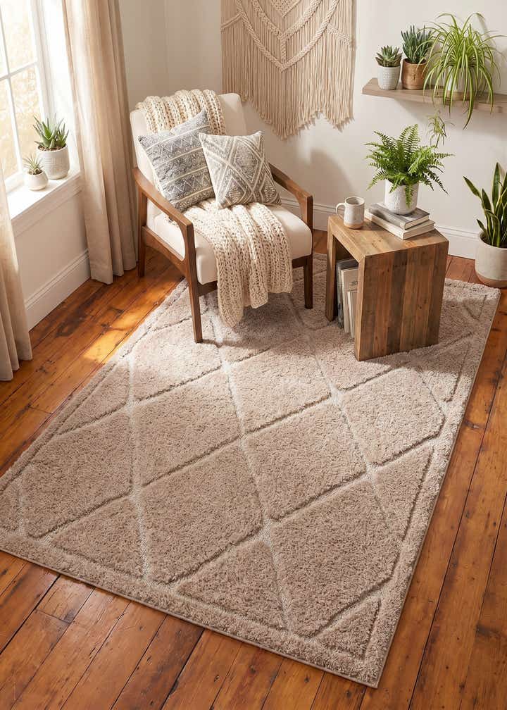 5' x 8' Lattice Shag Rug