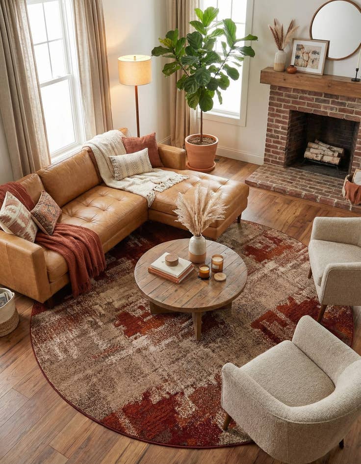 Detail image of 7' 10 x 7' 10 Harvest Round Rug