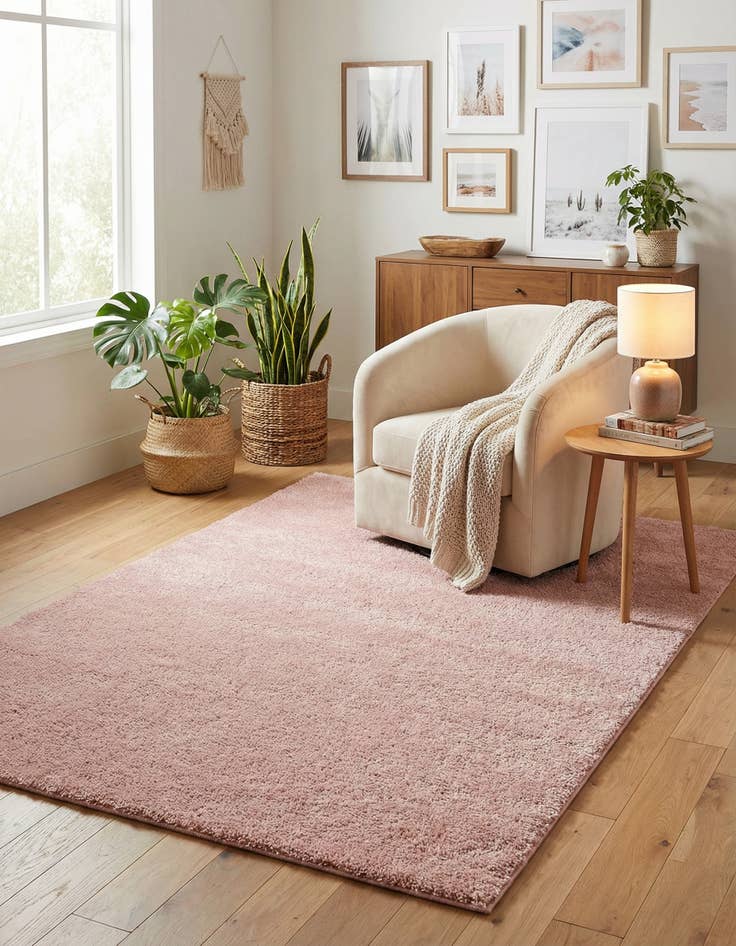 Detail image of 5' 3 x 7' 7 Solid Frieze Rug