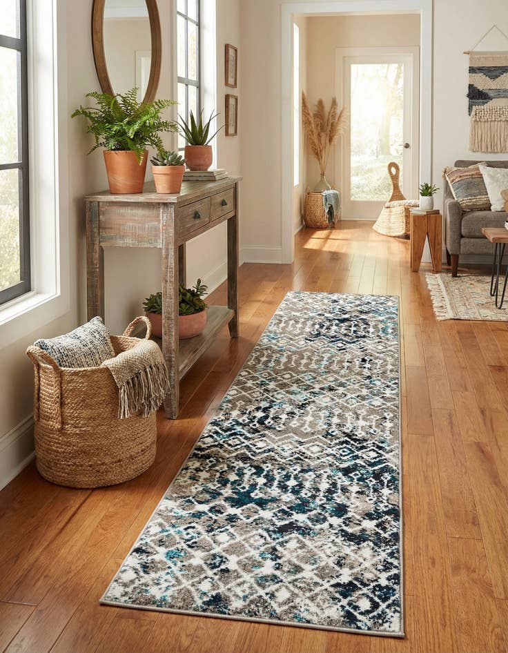 Detail image of  2' x 8' Moroccan Trellis Runner Rug