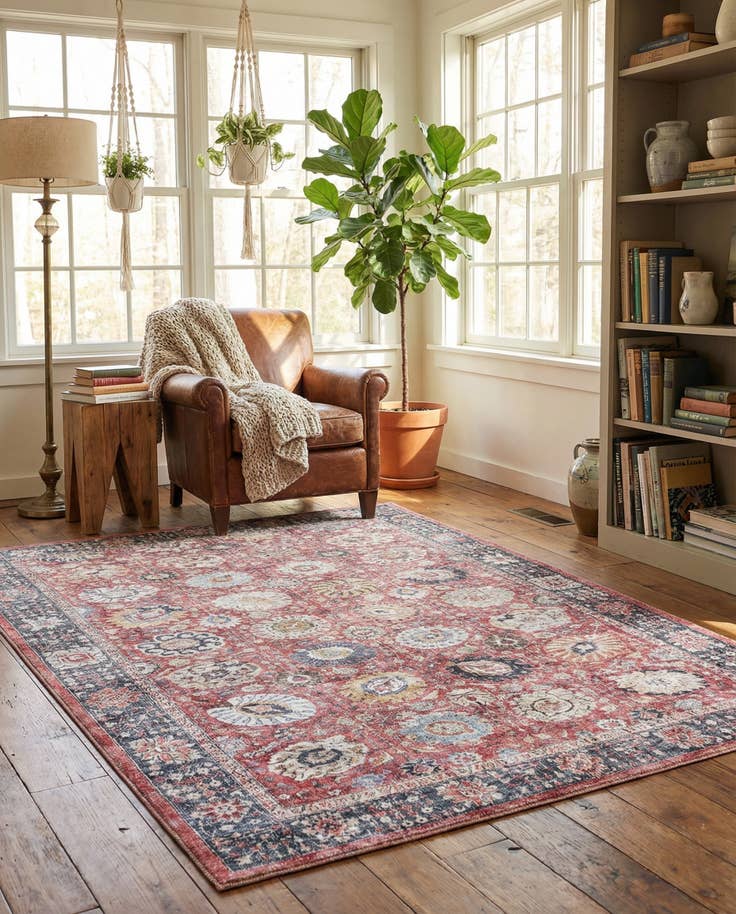 Detail image of 6' 1 x 9' Washable Timeless Rug
