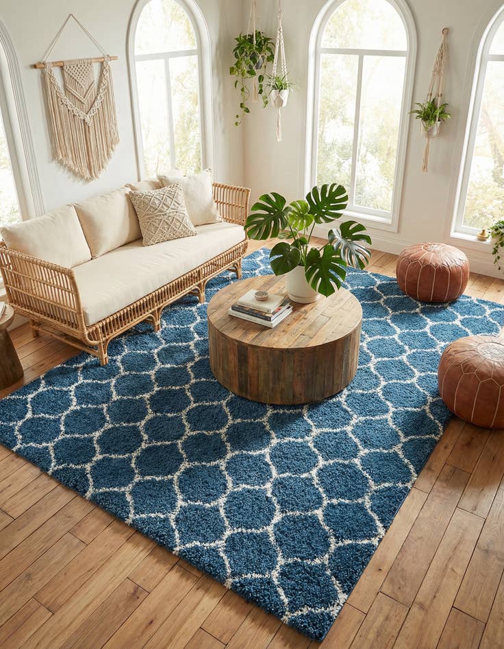 Detail image of 10' 8 x 14' Trellis Shag Rug