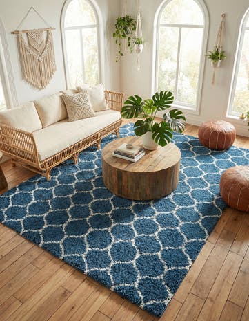 10' 8 x 14' Lattice Shag Rug