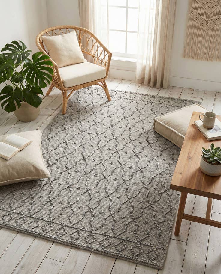 Detail image of 4' 1 x 6' 1 Hand Woven Larsa Jute Rug