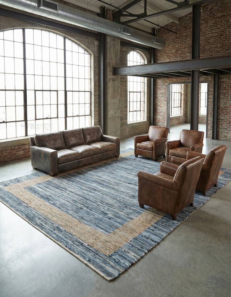 Detail image of 10' x 14' 1  Hand Woven Chindi Jute Rug