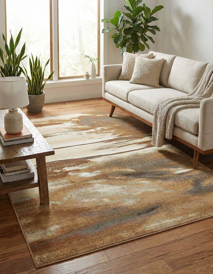 Detail image of 5' 3 x 8' Easy-Clean Modern Indoor / Outdoor Rug