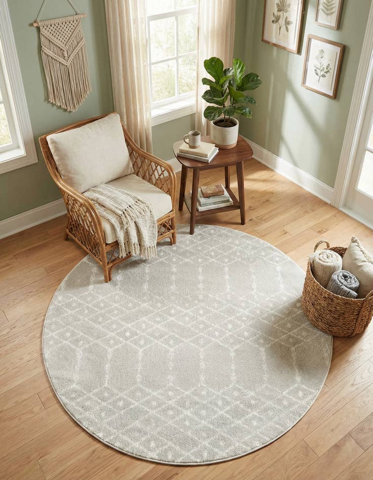 Detail image of 5' 3 x 5' 3 Paxon Trellis Round Rug