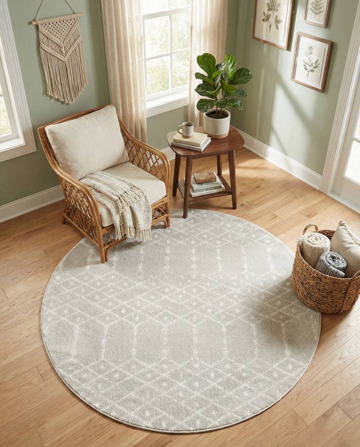 Vue détaillée : 160cm x 160cm Paxon Trellis Tapis Rond