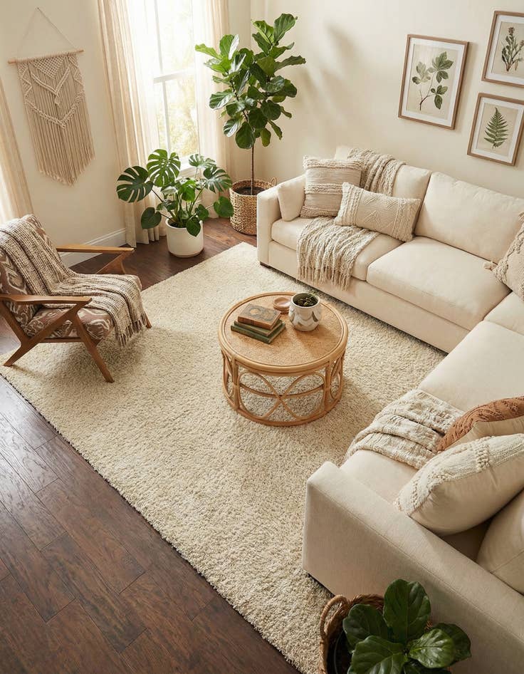 Detail image of 7' 10 x 11' Solid Shag Rug