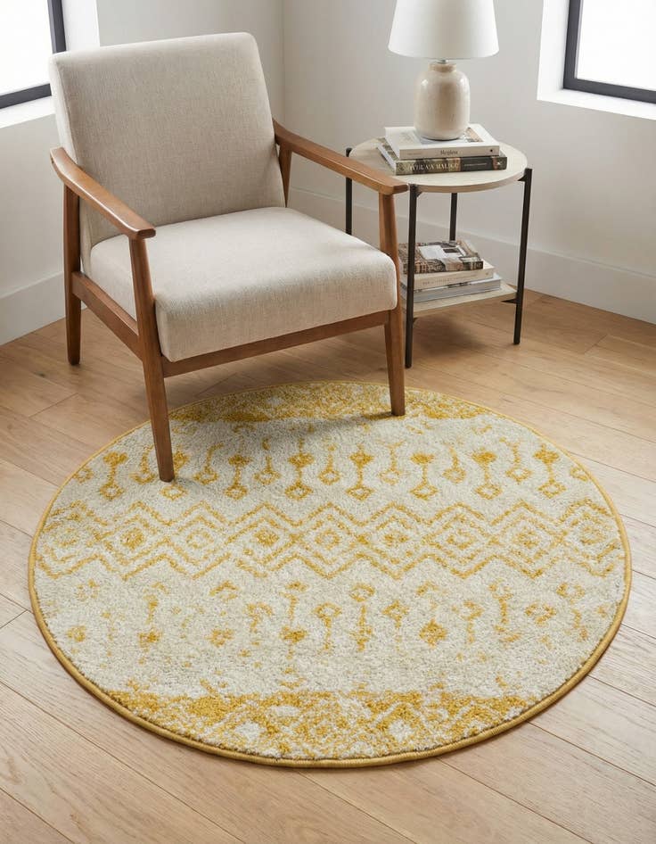 Detail image of 3' x 3' Moroccan Trellis Round Rug