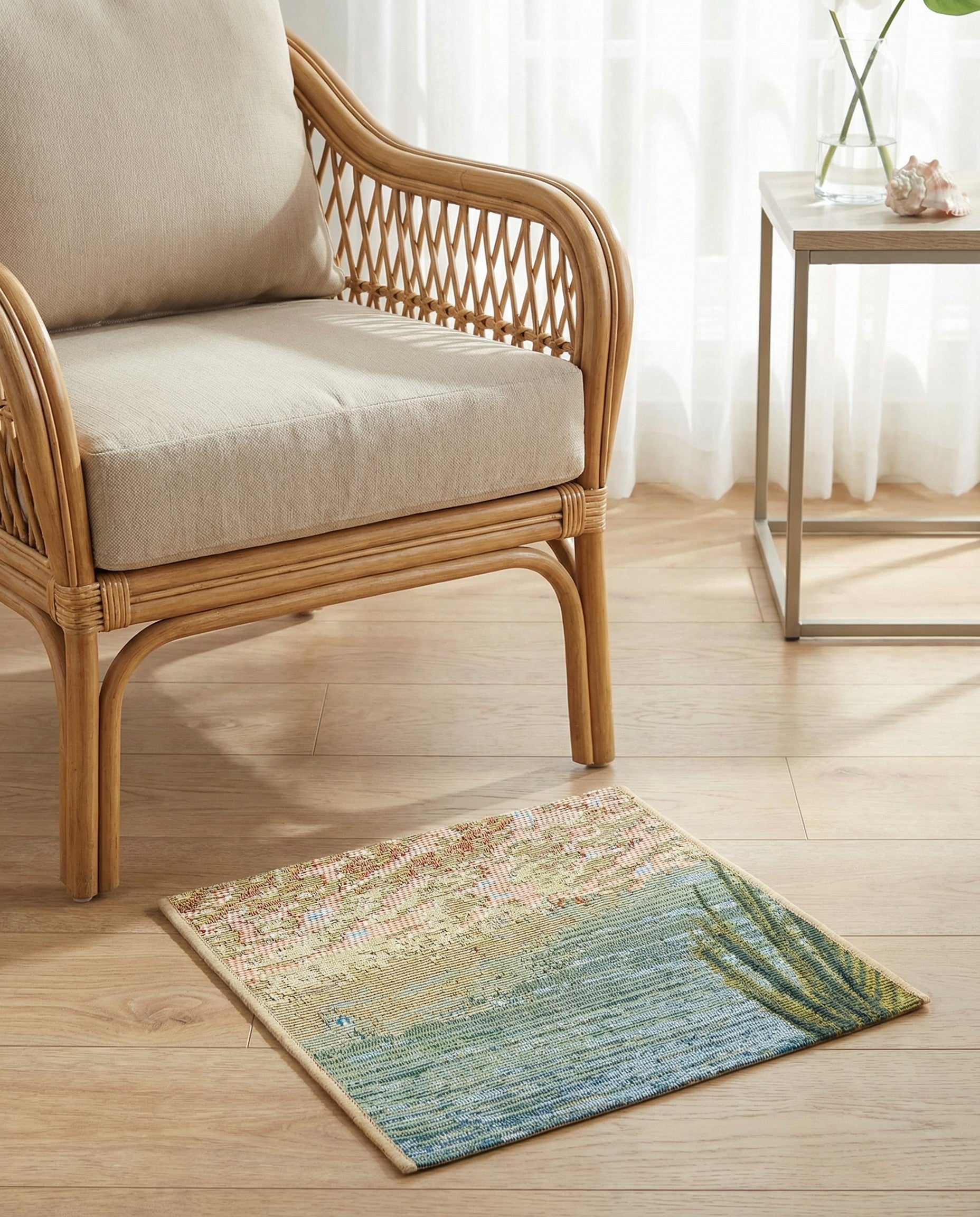 1' 4 x 1' 4 Easy-Clean Coastal Indoor / Outdoor Sample Rug