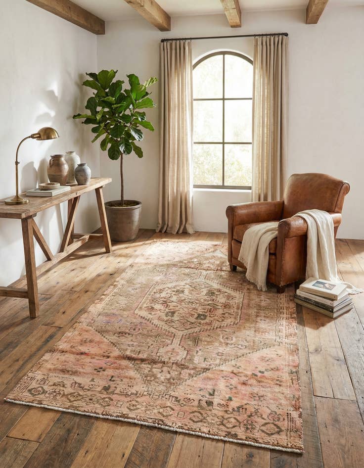 Detail image of 3' 10 x 7' 3 Hand Knotted Ultra Vintage Persian Wool Rug