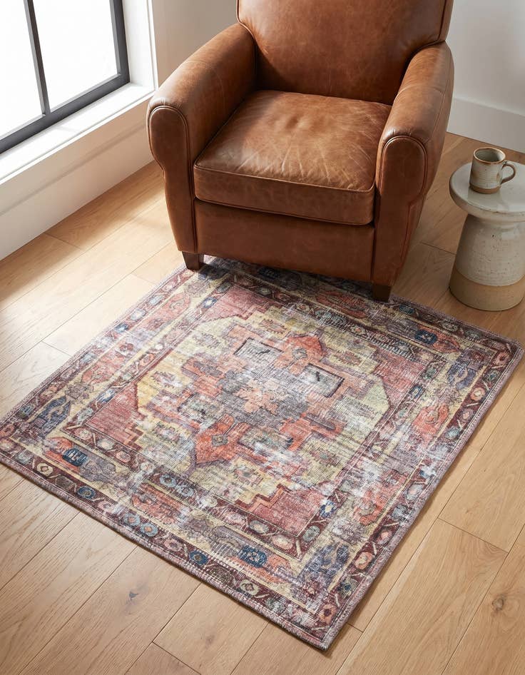 Detail image of 3' 3 x 3' 3 Washable Maahru Square Rug