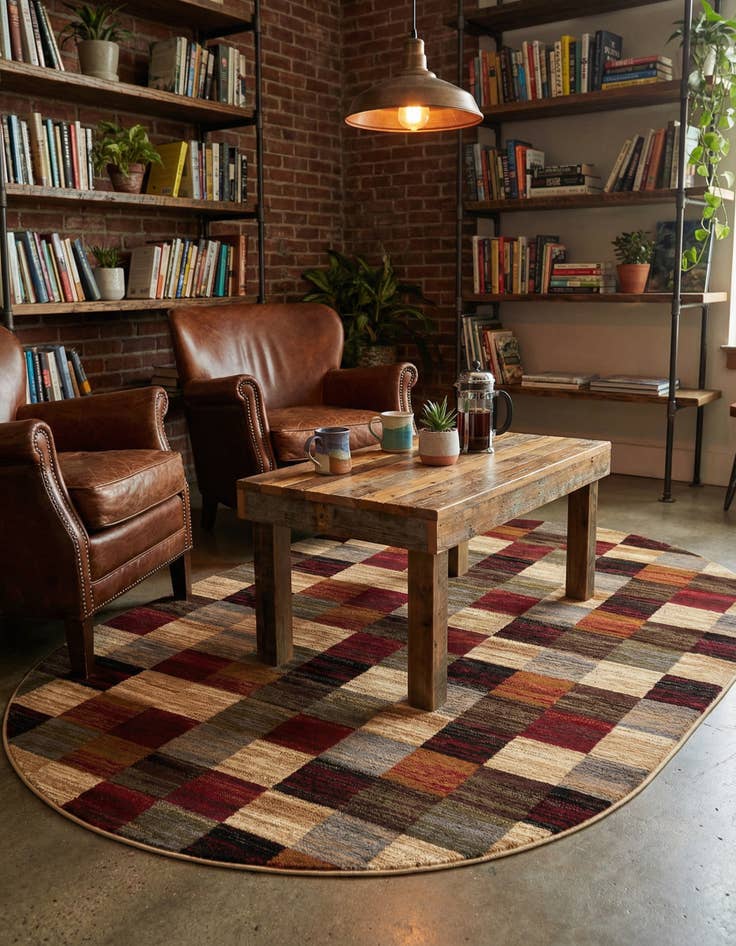 Detail image of 5' 3 x 8' Coffee Shop Oval Rug